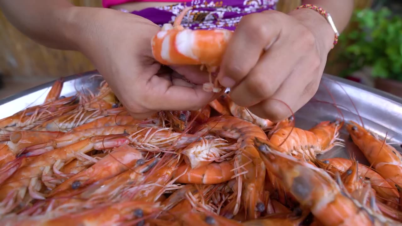 Shrimp salad with vegetable cook recipe and eat Amazing cooking