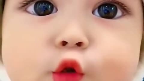 Cute baby 😍 very beautiful eyes 🤩 I love baby girl #baby