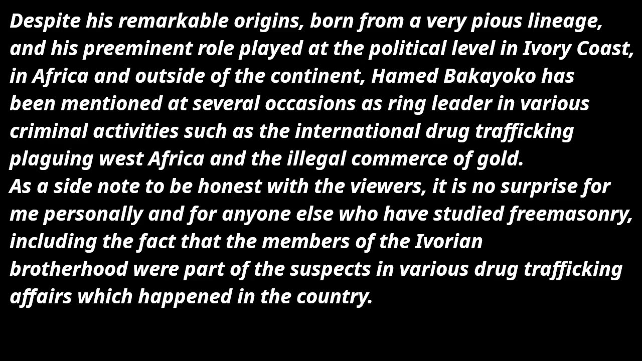 Presentation of the Freemasons of Ivory Coast