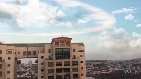 Ring Cloud makes Trumpet Sound over Jerusalem