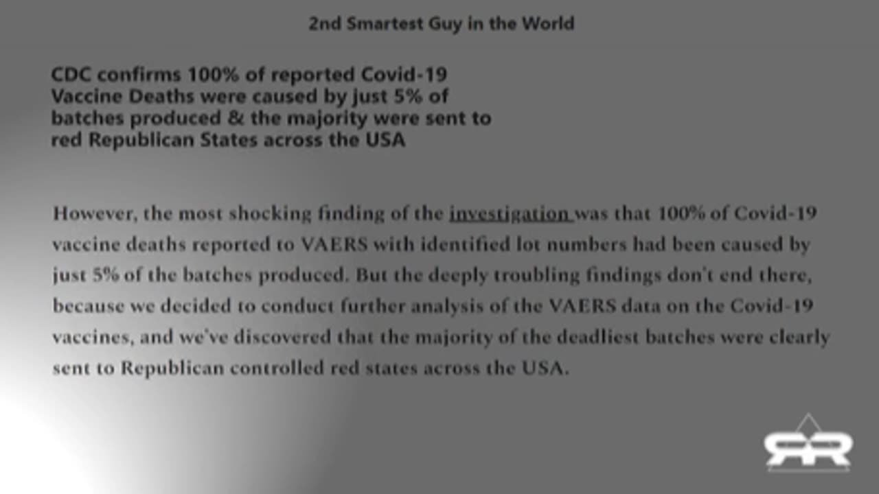 CDC Confirms That Majority of Fatal Covid Vaccines Were Knowingly Sent to Red States