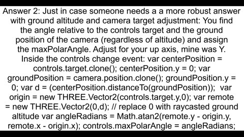 How do I put limits on OrbitControl