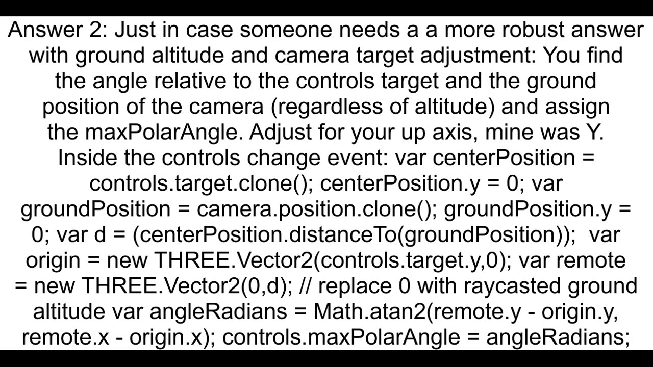 How do I put limits on OrbitControl