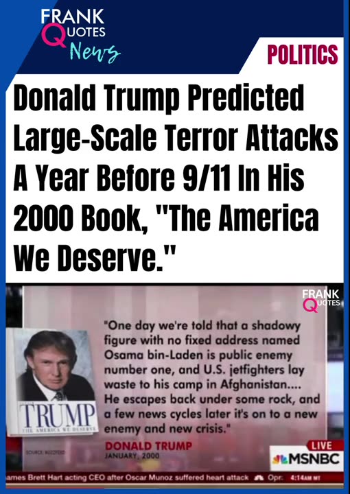 Donald Trump PREDICTED Large-Scale Terror Attacks a Year Before 9/11 In His 2000 Book.