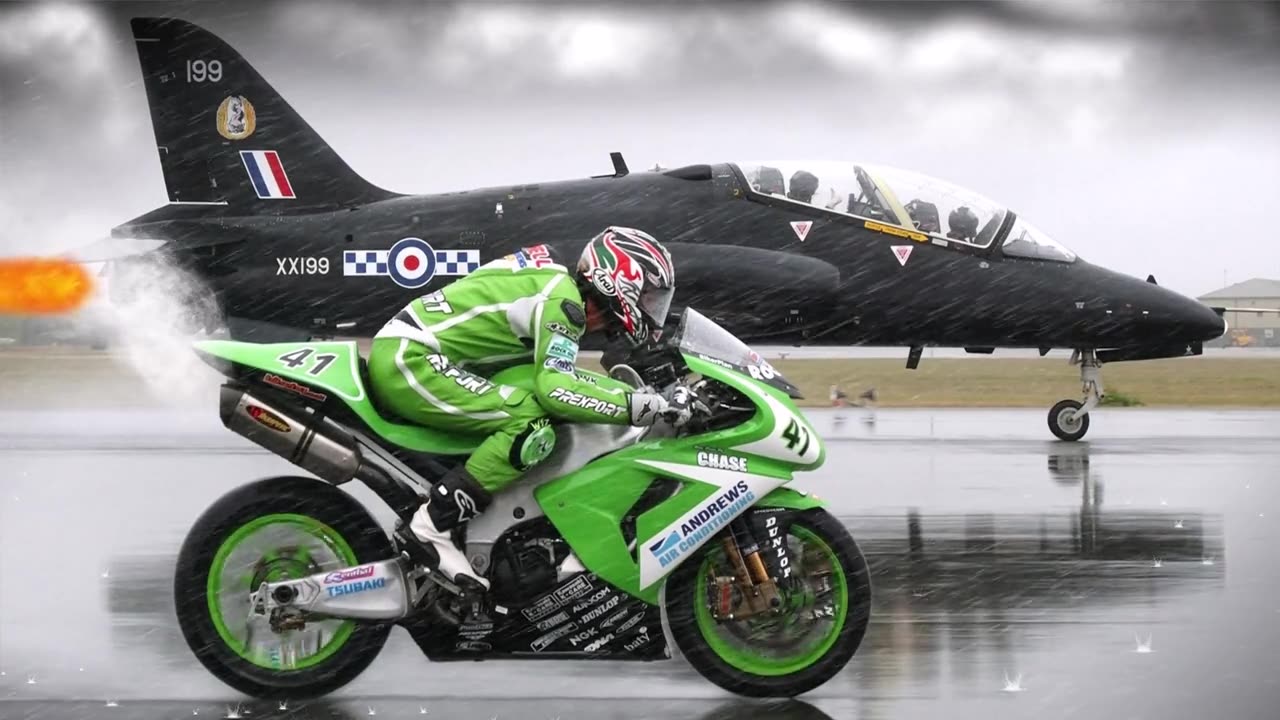 Which Is Faster on Take Off? Jet or Motorbike