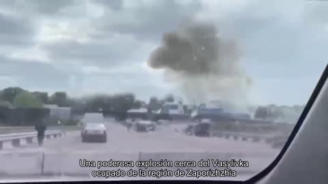 ️Una poderosa explosión cerca del puesto de control ruso cerca del Vasylivka ocupado de la región d