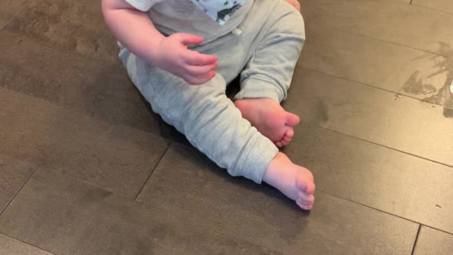 Boy Laughs About Making a Mess in Mom's Shoe