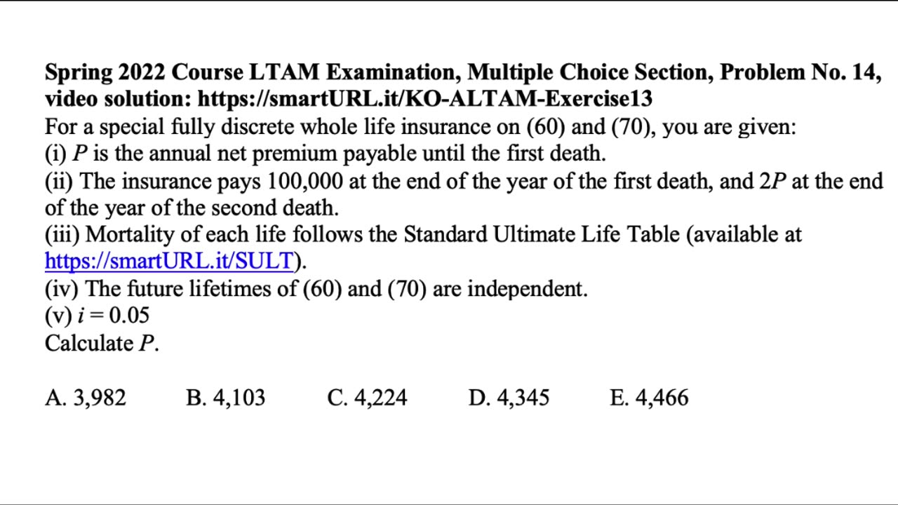 Exam ALTAM exercise for July 14, 2022