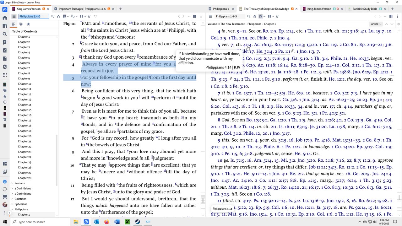 Philipians 1 with Logos 10