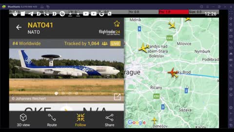 NATO41 BOEING E-3A SENTRY (N.A.T.O.) FlightAware FlightRadar24.com Flight Tracking over Europe
