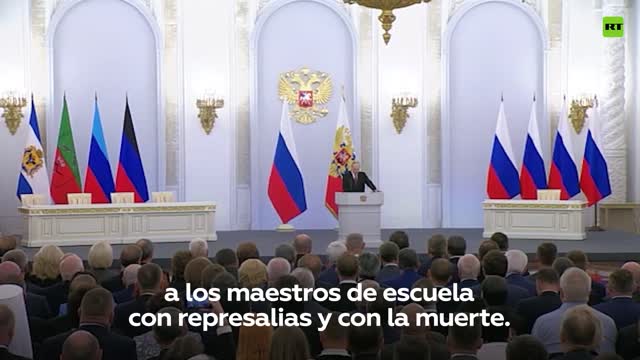 Putin:"Gli abitanti di Donetsk, Luhansk, Kherson e Zaporozhie diventano cittadini russi, per sempre" hanno celebrato la loro adesione al grido della "Russia".firmato al Cremlino il trattato di incorporazione di questi territori alla Ru