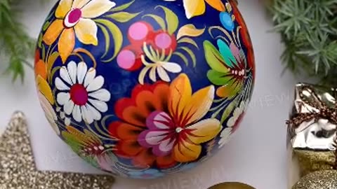 Festive Floral Christmas Ball – Hand-Painted Holiday Magic!"