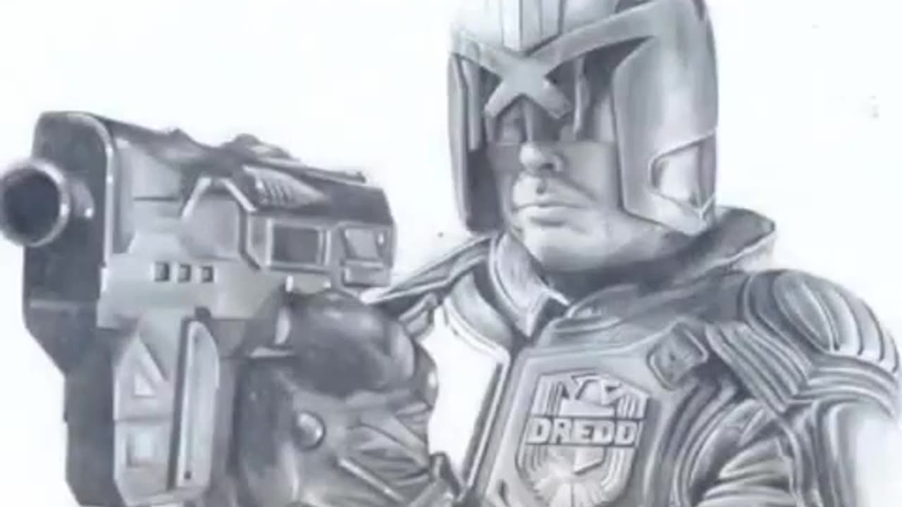 Drawing Karl Urban as Judge Dredd