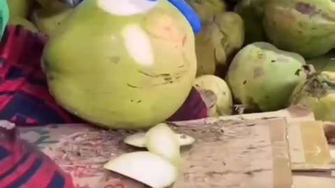 Coconut cutting skill