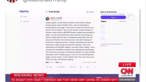 CNN discusses a post by President Trump Involving Syria