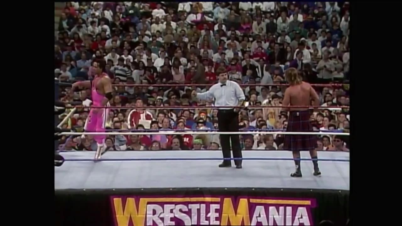 Roddy Piper vs bret hart WrestleMania 8 1992