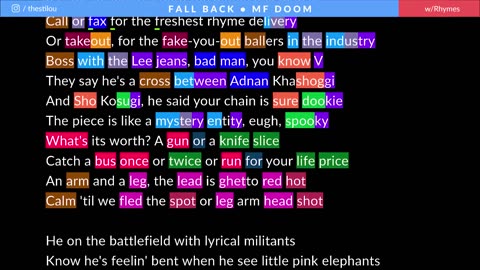 MF DOOM - Fall BackTitty Fat Rhymes Highlighted