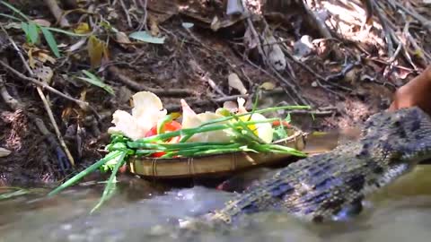 Primitive Man Hunts and Feeds in the Jungle