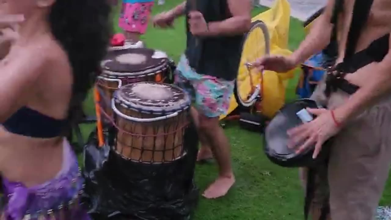 Dancing with the drum circle at South Pointe Park, Sunday October 8, 2023 | part 1