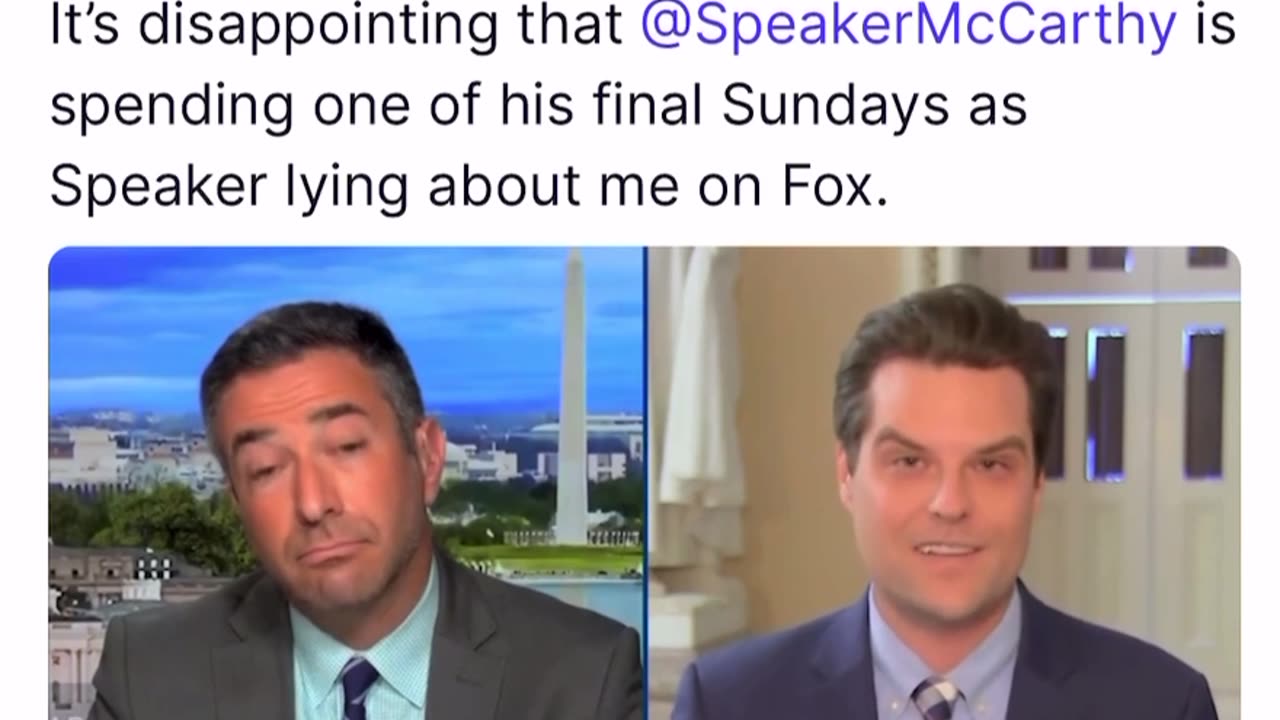 "Speaker McCarthy Spending One Of His Final Sunday's As Speaker Lying About Me On Fox"