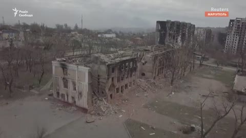 Drone footage aftermath destruction 2022 Battle of Mariupol (Russian invasion of Ukraine)