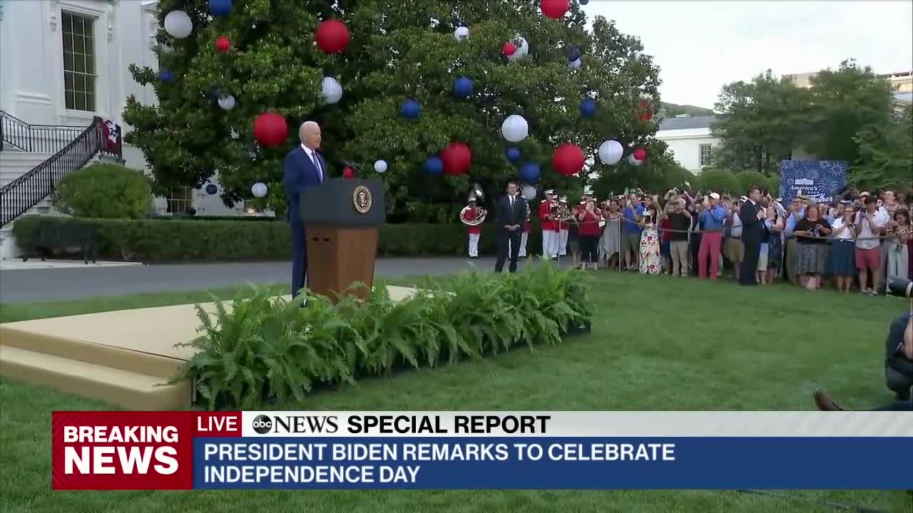 Biden was excitedly delivering his policy speech.