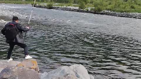 Fishing in nature