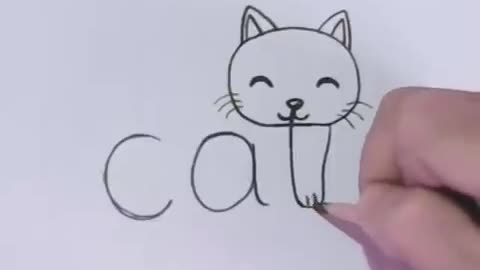 Words Cat Into a Cartoon Cat