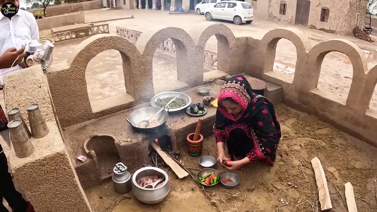 Desert-women-routine-work-old-village-life-in-pakistan