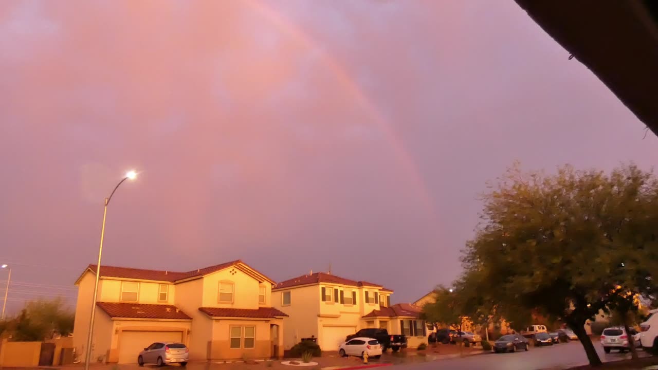 Leave Trump alone! It's a double rainbow! lol