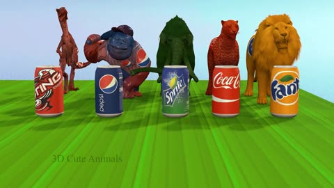 Choose Right Drink With Lion Tiger Gorilla Elephant T-Rex Dinosaur Wild Animals Games 3D Cute Animal