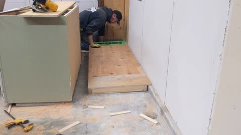 Drywall and insulation installed: custom work bench prt.3