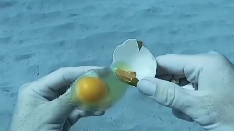 Egg broken under water 💦
