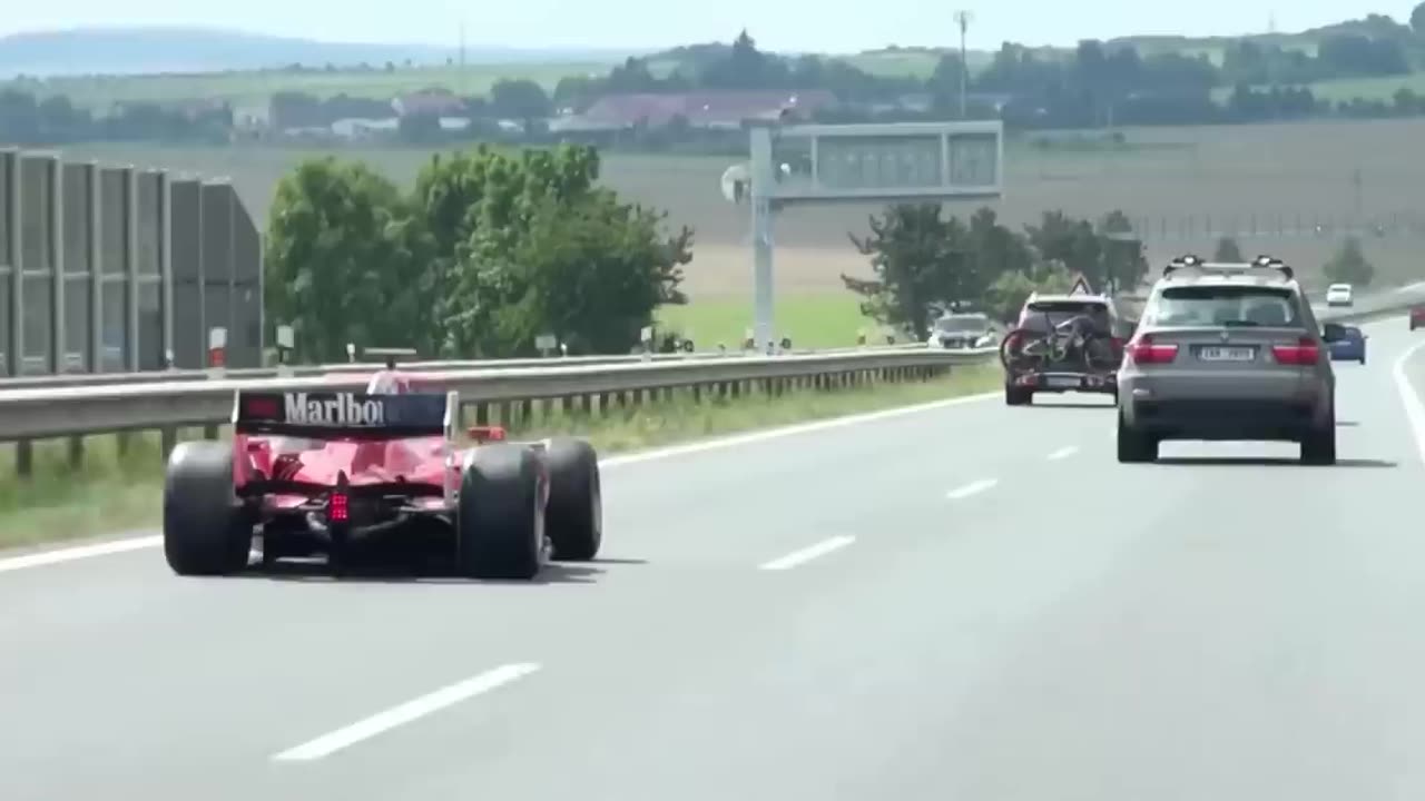 Formula Car on a Public Highway in the Czech Republic