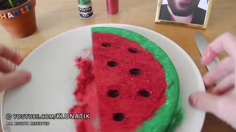 FLORAL FOAM WATERMELON for LUNCH! | Kluna Tik Dinner | ASMR eating sounds no talk espuma floral