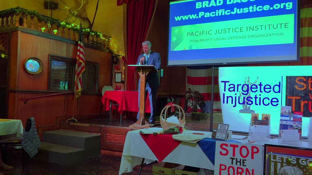 Brad Dacus speaks to the Redlands Tea Party Patriots, May 4, 2023