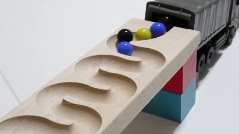 Marble Run Race ☆ HABA Slope, Dump Truck & Garbage Truck # 19