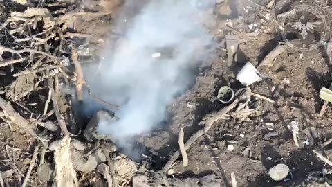 Russians Flee Their Dugout After Drone Strike