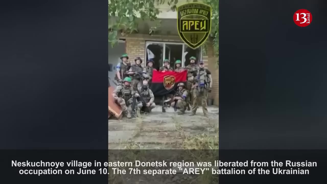 Ukrainian army freed Neskuchnoye village from occupation and planted Ukrainian flag in Donetsk