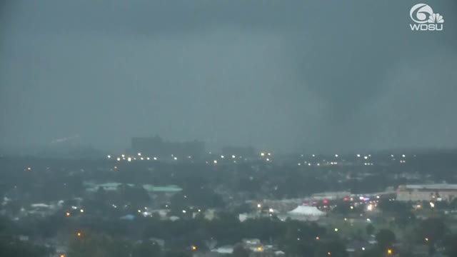 Large Tornado WDSU's Tower Camera New Orleans Metro Dec 14, 2022