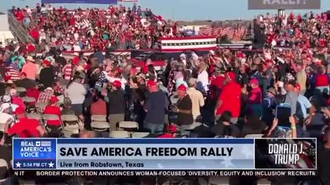 President Trump Airforce One flying over and getting ready to land at Texas Rally 10-22-22