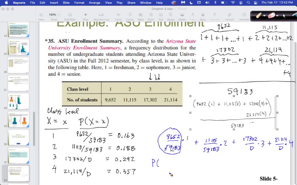 STP 226 Th Feb 17: Mean & Std Dev of Probability Distributions