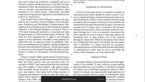 US Patent on mosquito toxin delivery system by drone. Can be used for immunizing large populations!