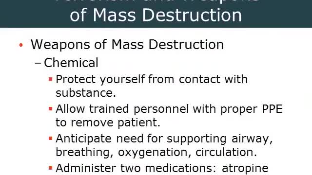 AEMT Ch 49 Response to Terrorism and Disasters