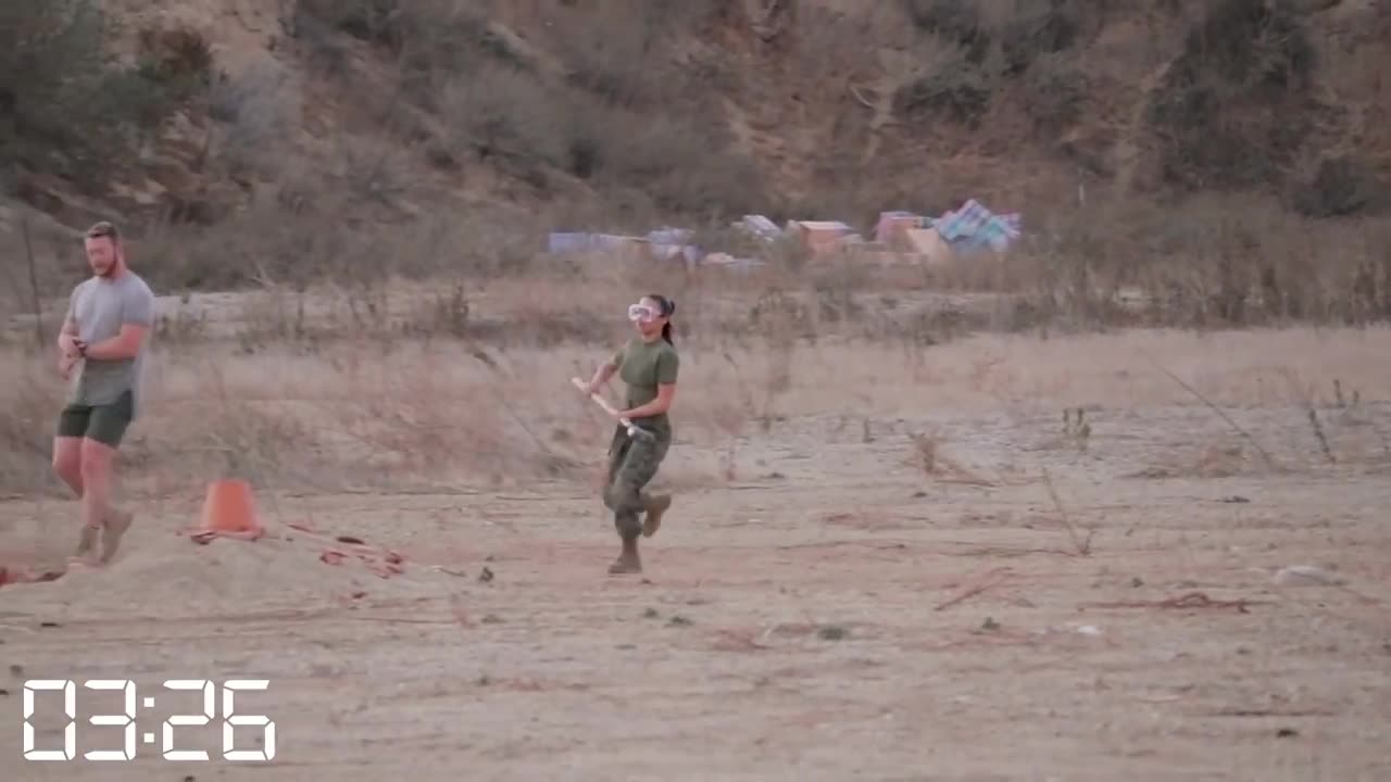 US Marine vs US Navy Sailor FEMALE EDITION Obstacle Course Battle