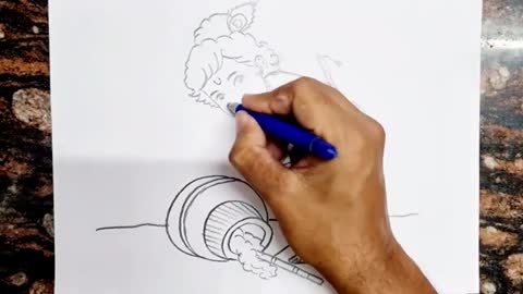 How to draw Bal Krishna Step by step