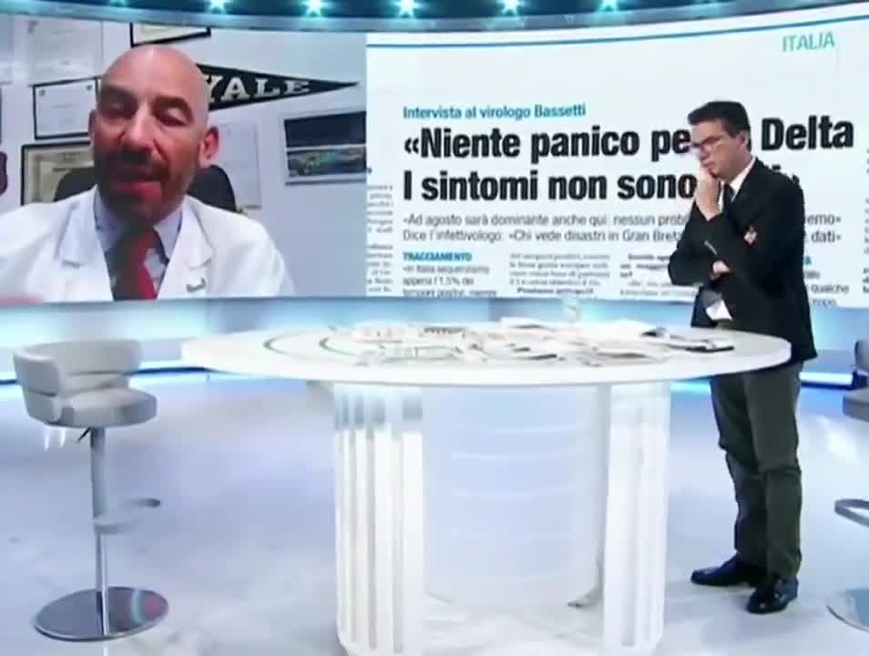 MATTEO BASSETTI: "LA VARIANTE DELTA E' POCO PIU' DI UN SEMPLICE RAFFREDDORE, MA SE SERVE PER FARE TERRORISMO E PER FAR VACCINARE LA GENTE, SONO IL PRIMO A METTERCI LA FACCIA". 💩