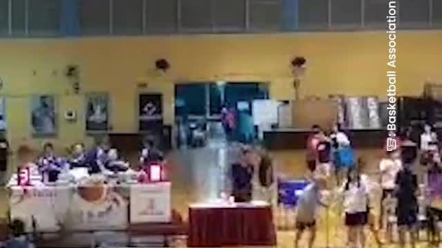 Ceiling light falls during match at S'pore Basketball Centre