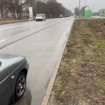 Columns of Russian military equipment are passing along Bohdan Khmelnitsky Avenue in now liberated