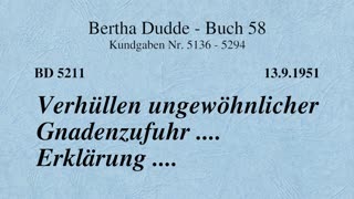 BD 5211 - VERHÜLLEN UNGEWÖHNLICHER GNADENZUFUHR .... ERKLÄRUNG ....